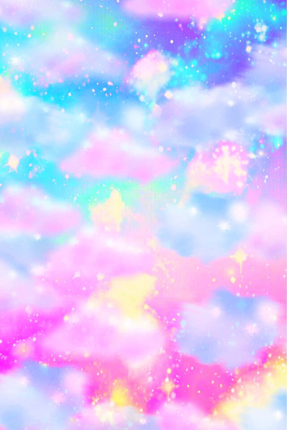 A Pink And Blue Sky With Stars And Clouds Wallpaper