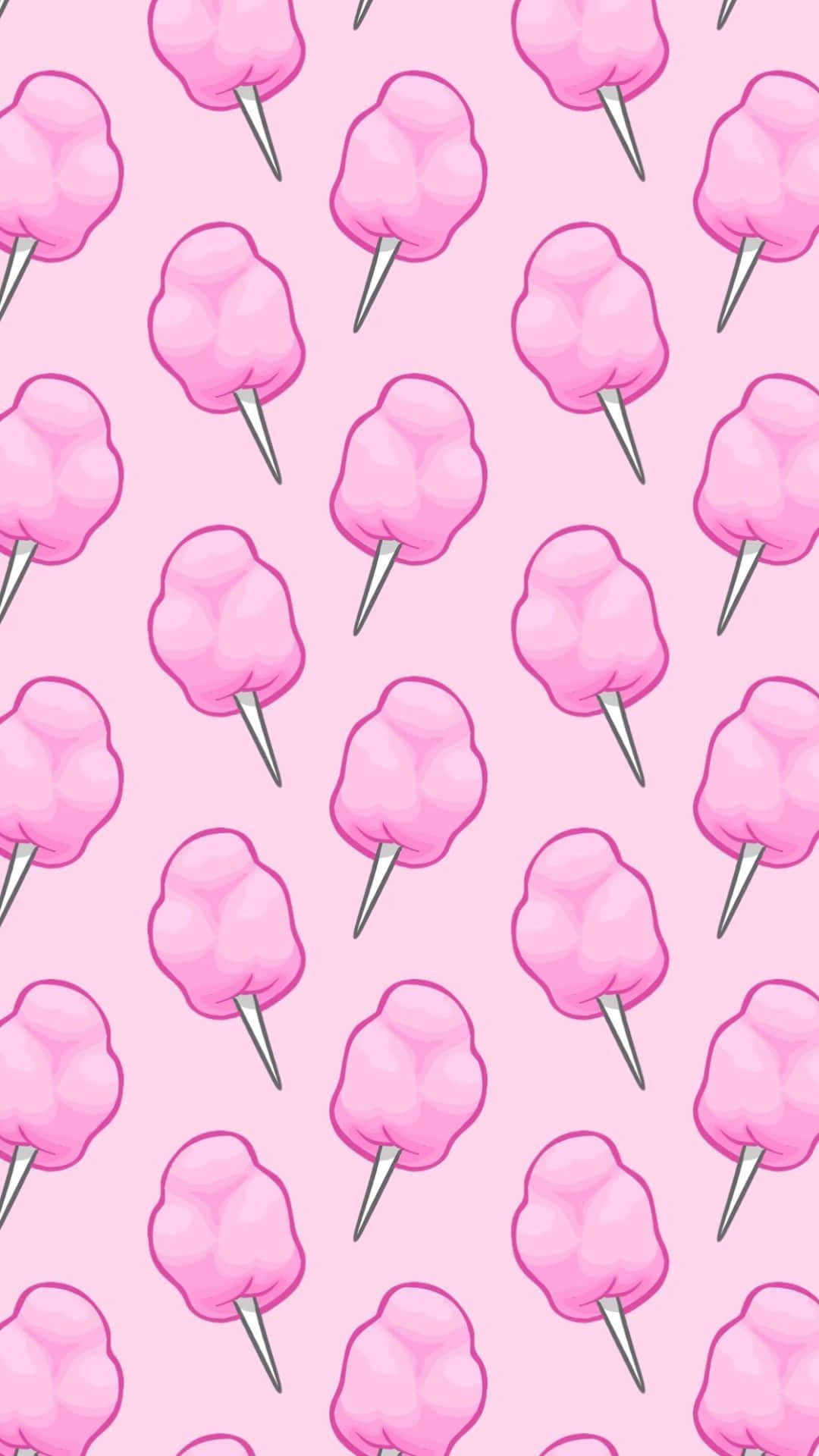 Pink Cotton Candy Pattern With A Pink Background Wallpaper