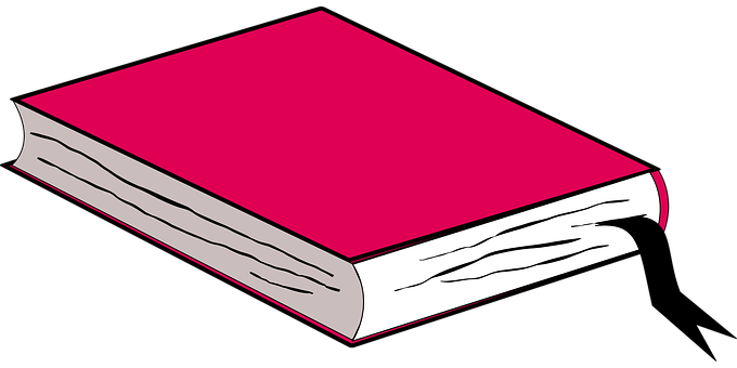 Pink Cover Book Cartoon PNG