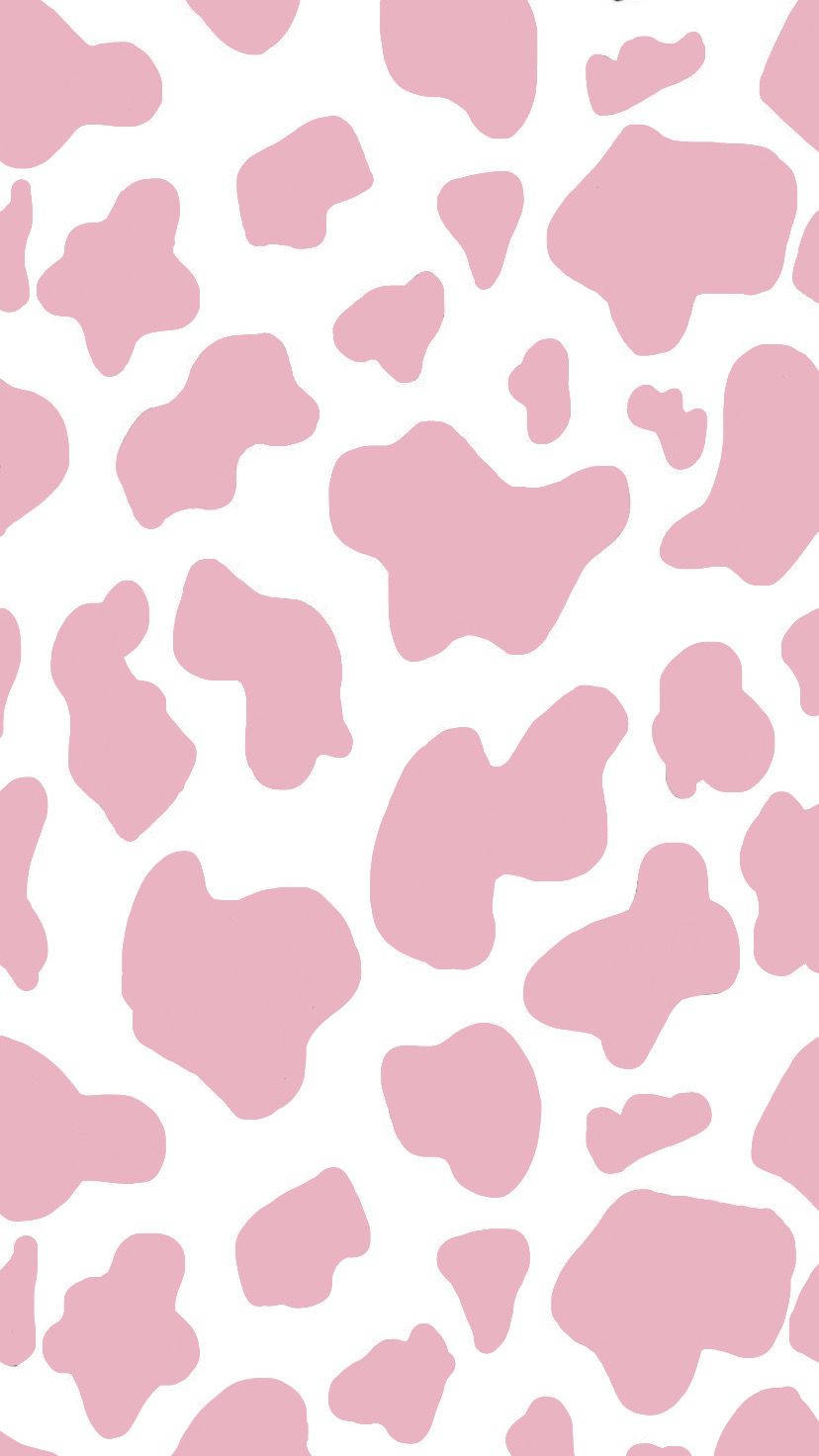 Pink Cow Print Portrait Wallpaper
