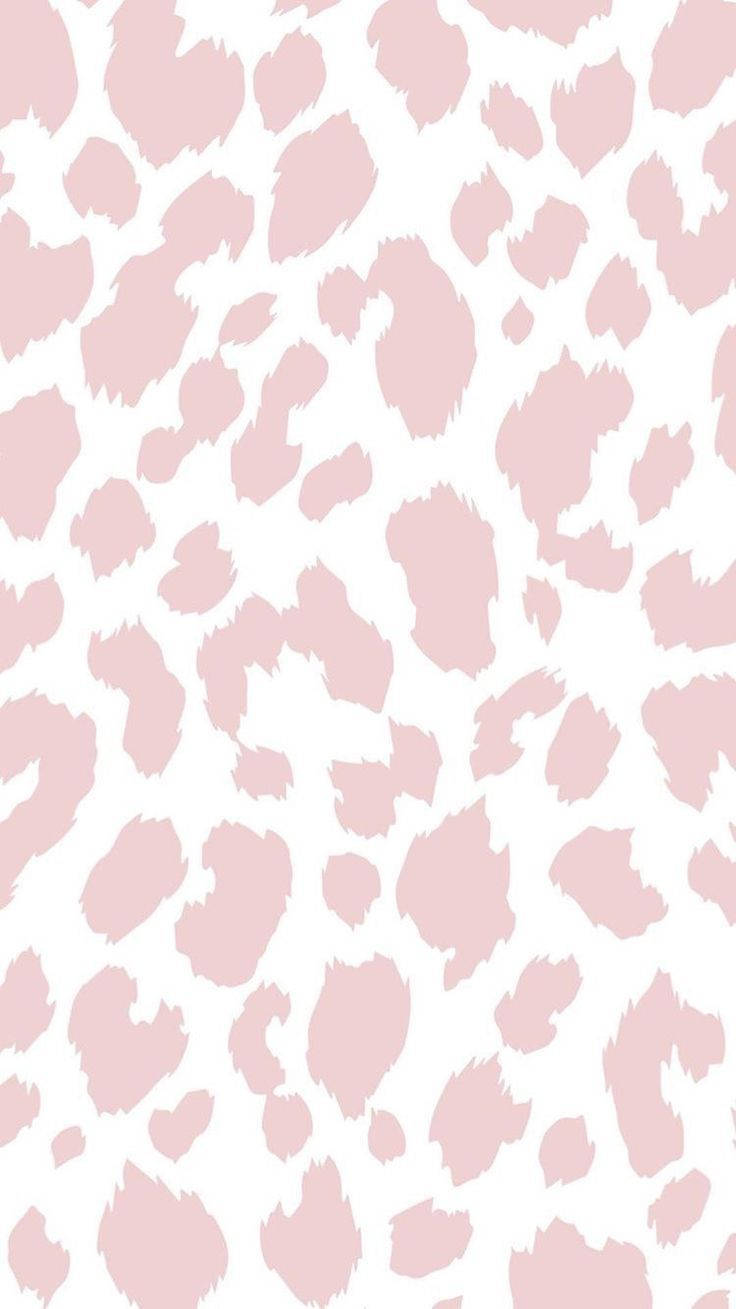 Aesthetic Pink Cow Print Pattern Wallpaper