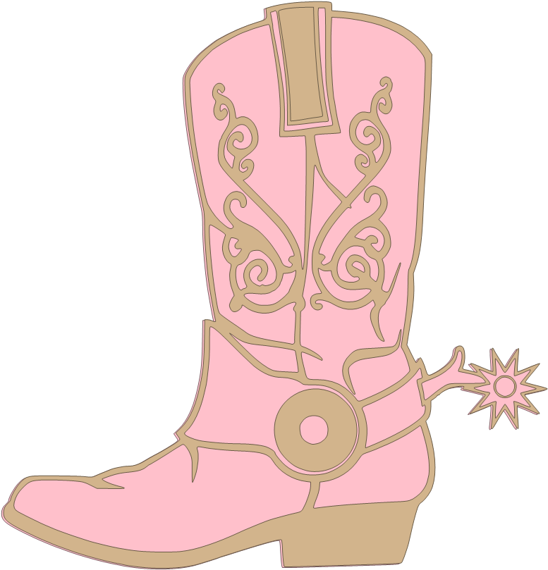 Pink Cowboy Boot Illustration PNG
