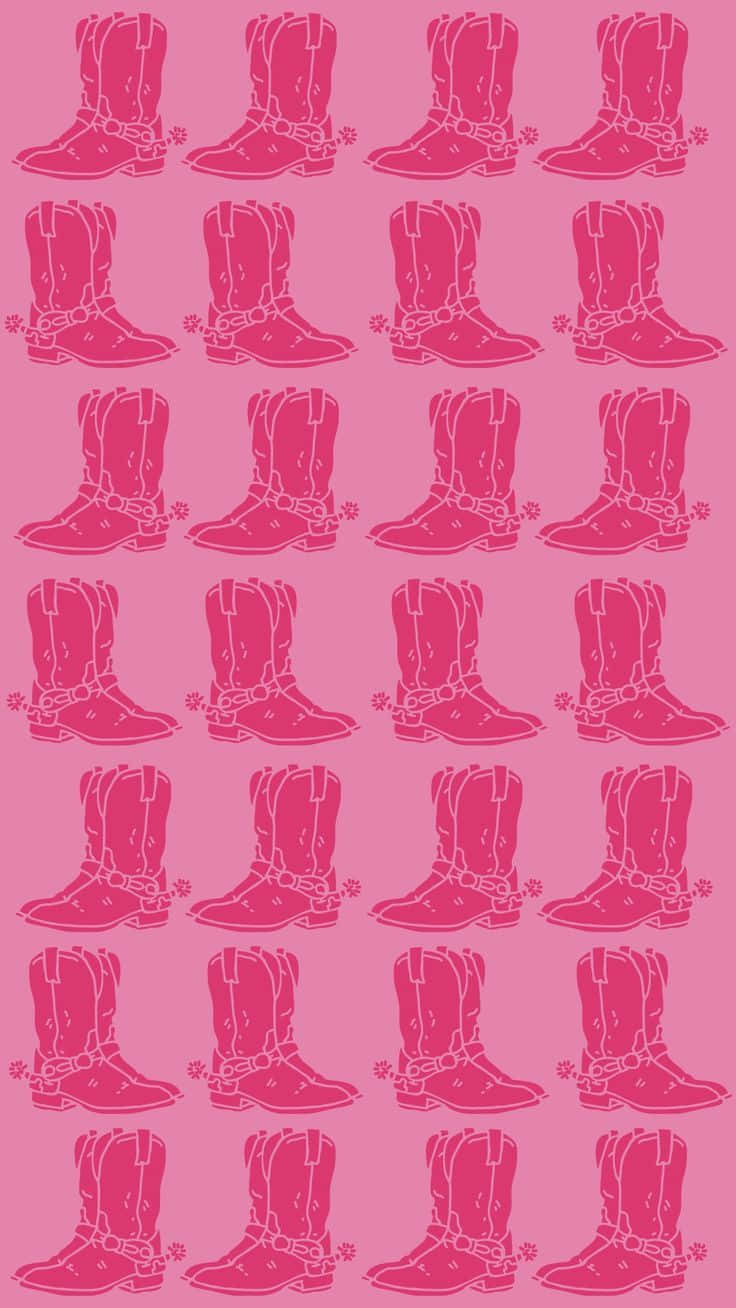 Pink Cowgirl Boots Pattern Wallpaper