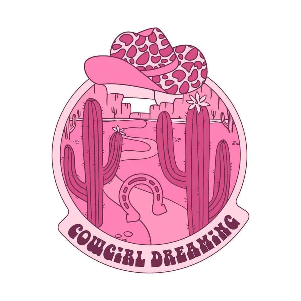 Pink Cowgirl Dreaming Graphic Wallpaper