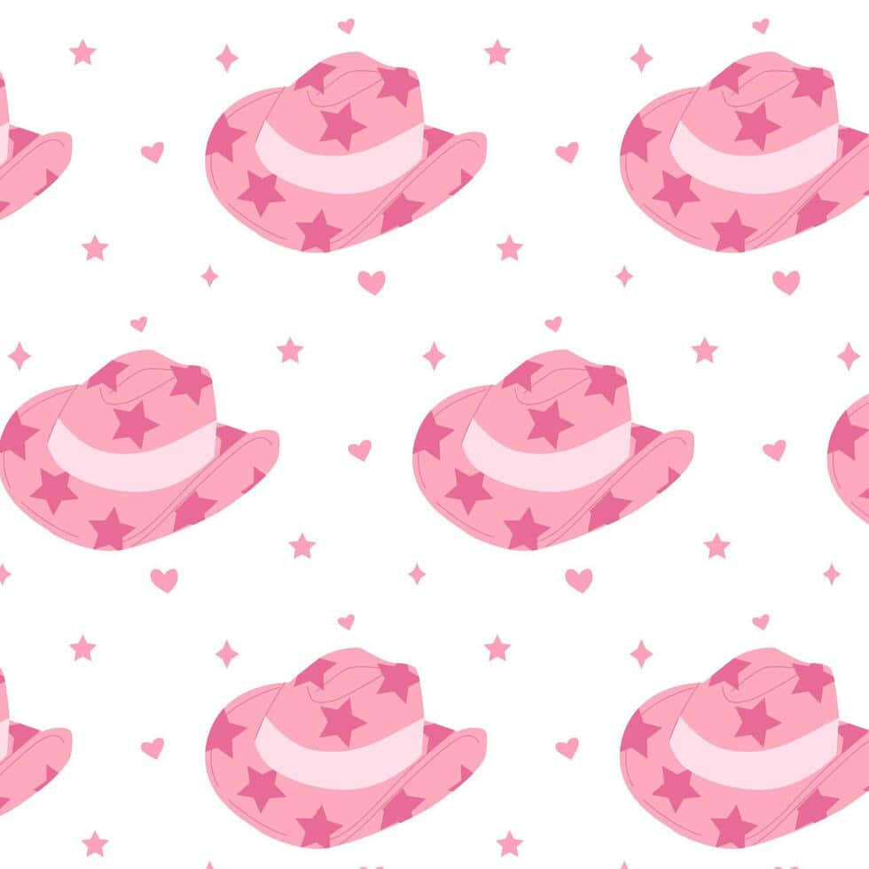 Pola Topi Cowgirl Pink Wallpaper