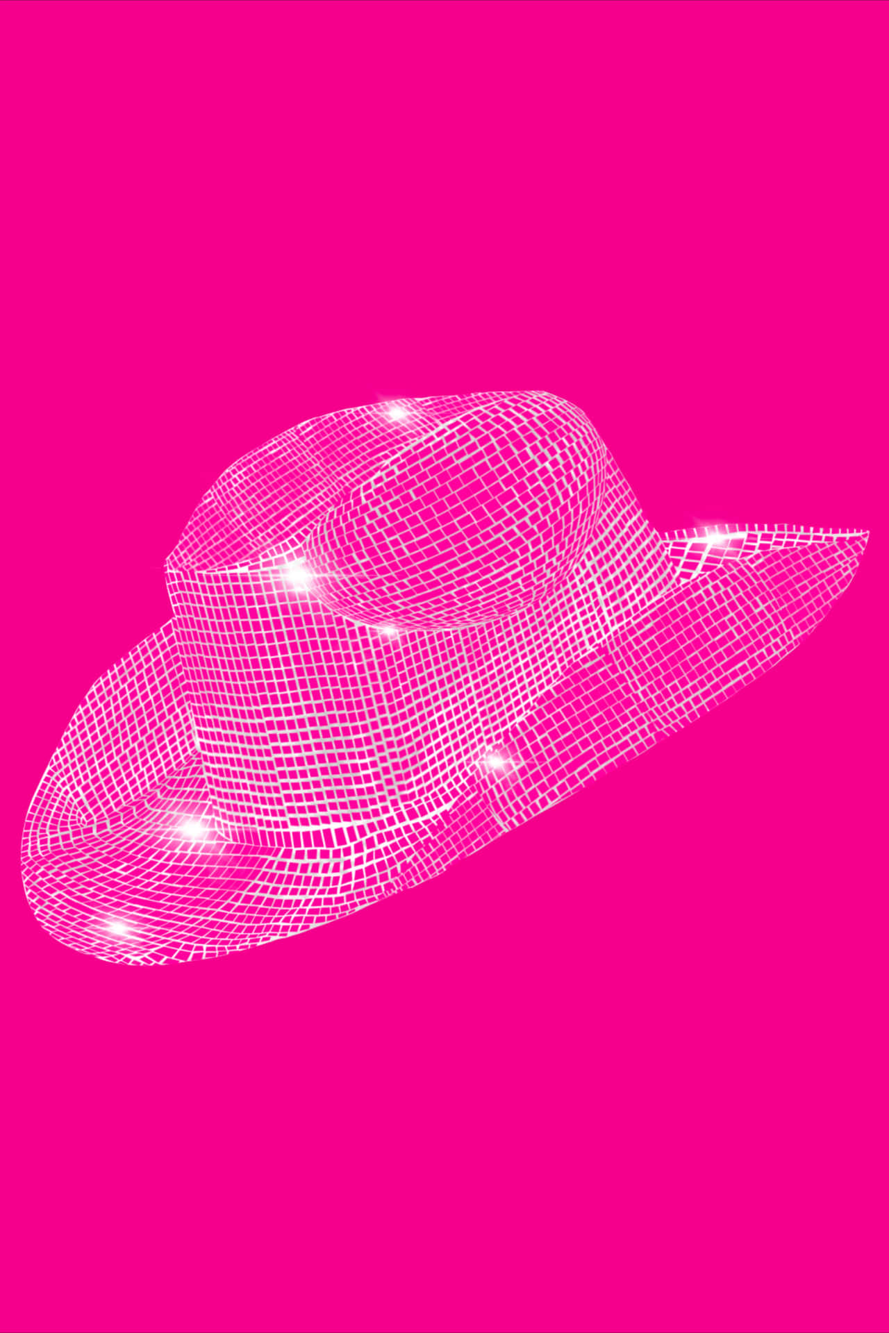 Pink Cowgirl Hat Wireframe Design Wallpaper