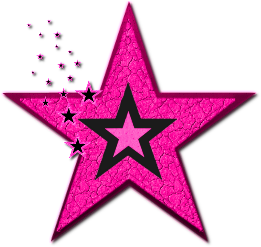 Pink Cracked Texture Star Tattoo Design PNG