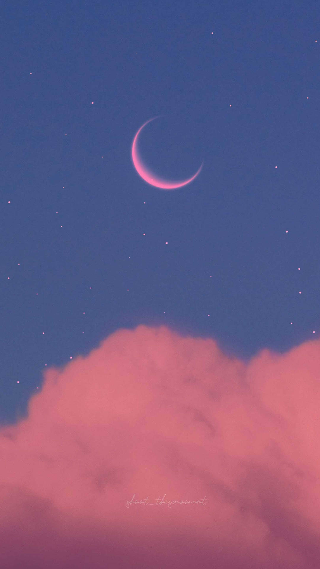 Pink Crescent Moon Tumblr Iphone Wallpaper