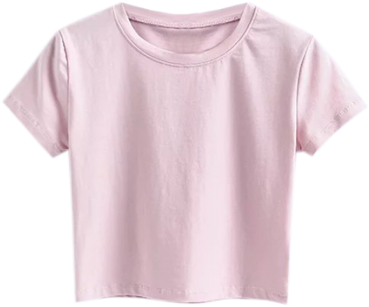 Pink Crop Top Plain Design PNG