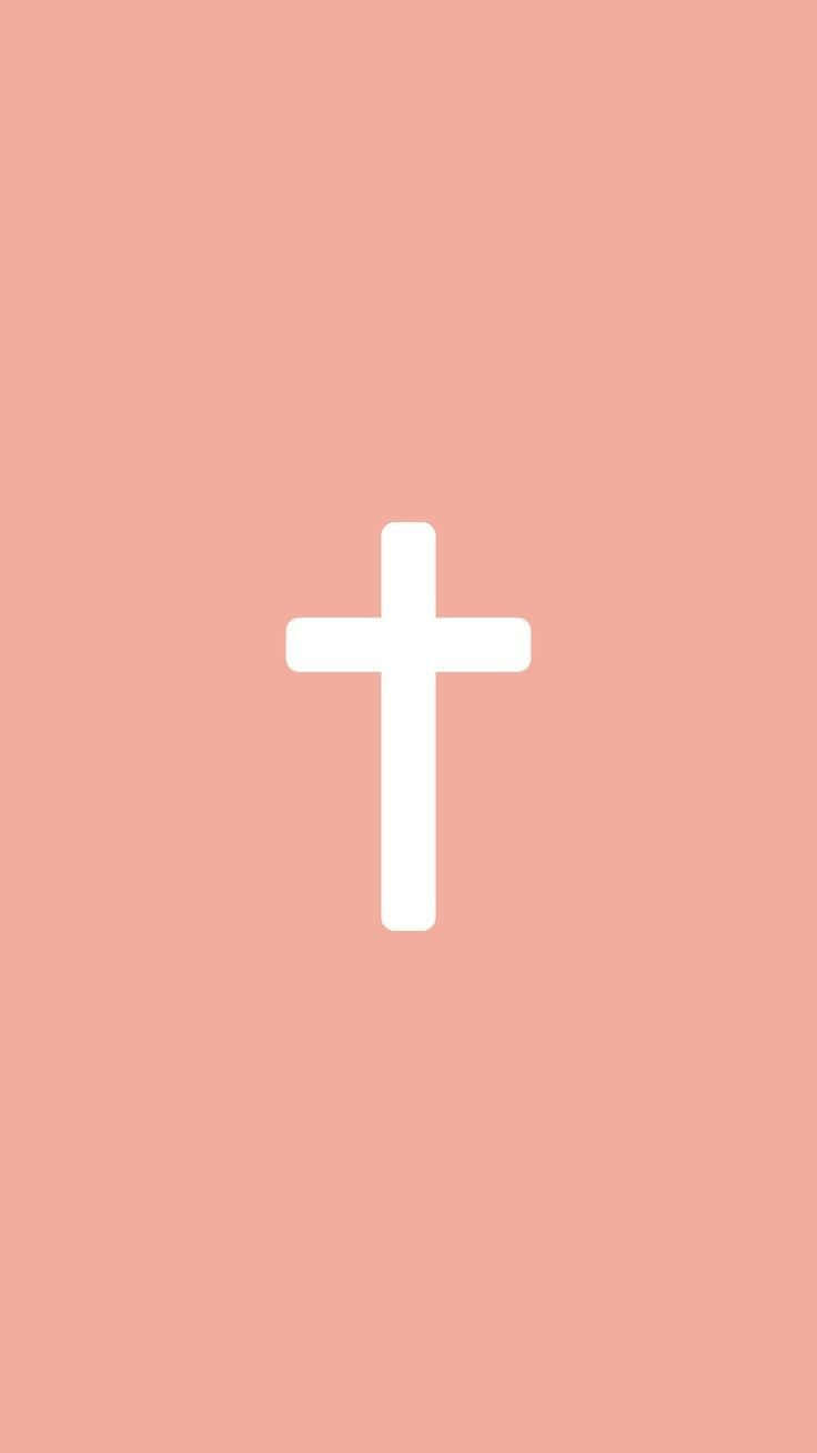 Find solace and strength with Pink Cross Wallpaper