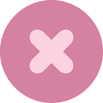 Pink Cross Circle Icon PNG