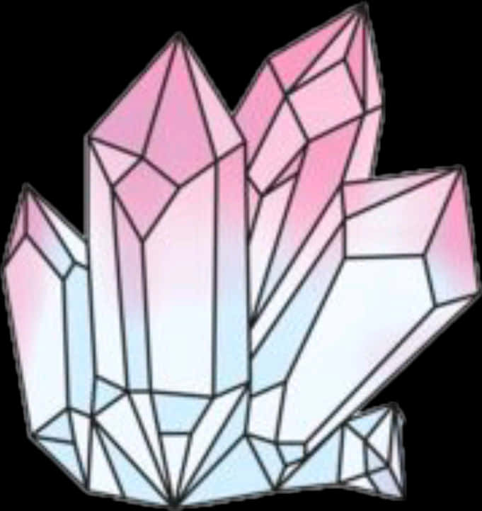 Pink Crystal Cluster Illustration SVG