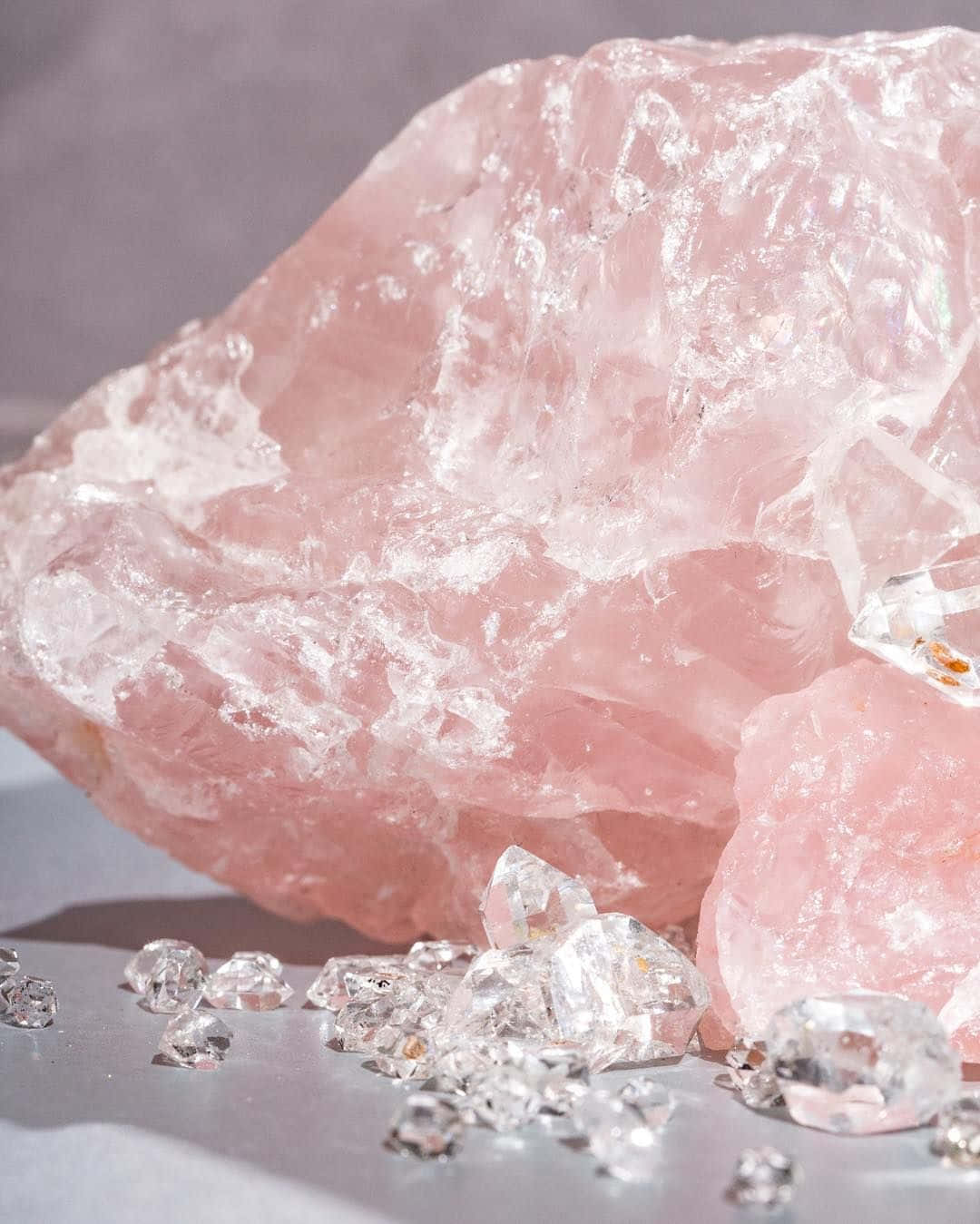 Stunning Pink Crystal Quartz Cluster Wallpaper