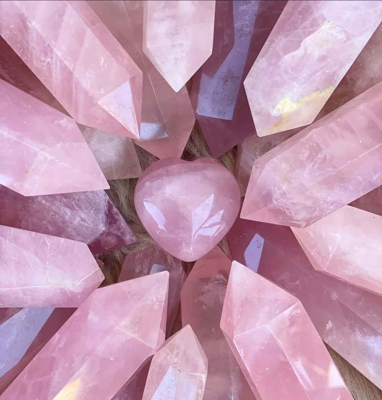 Stunning Pink Crystal Quartz Formation Wallpaper