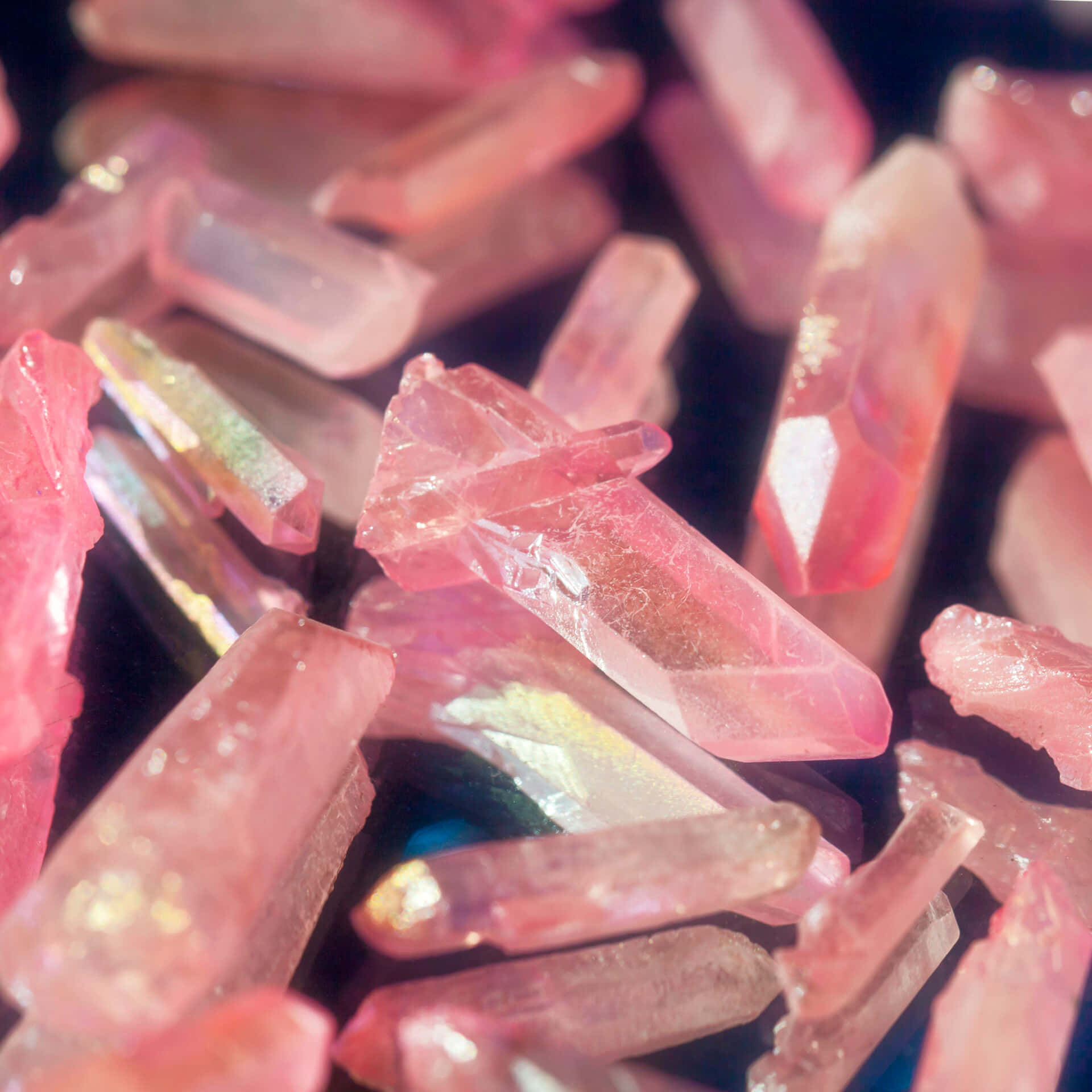 Caption: Captivating Pink Crystal Quartz Close-up Wallpaper