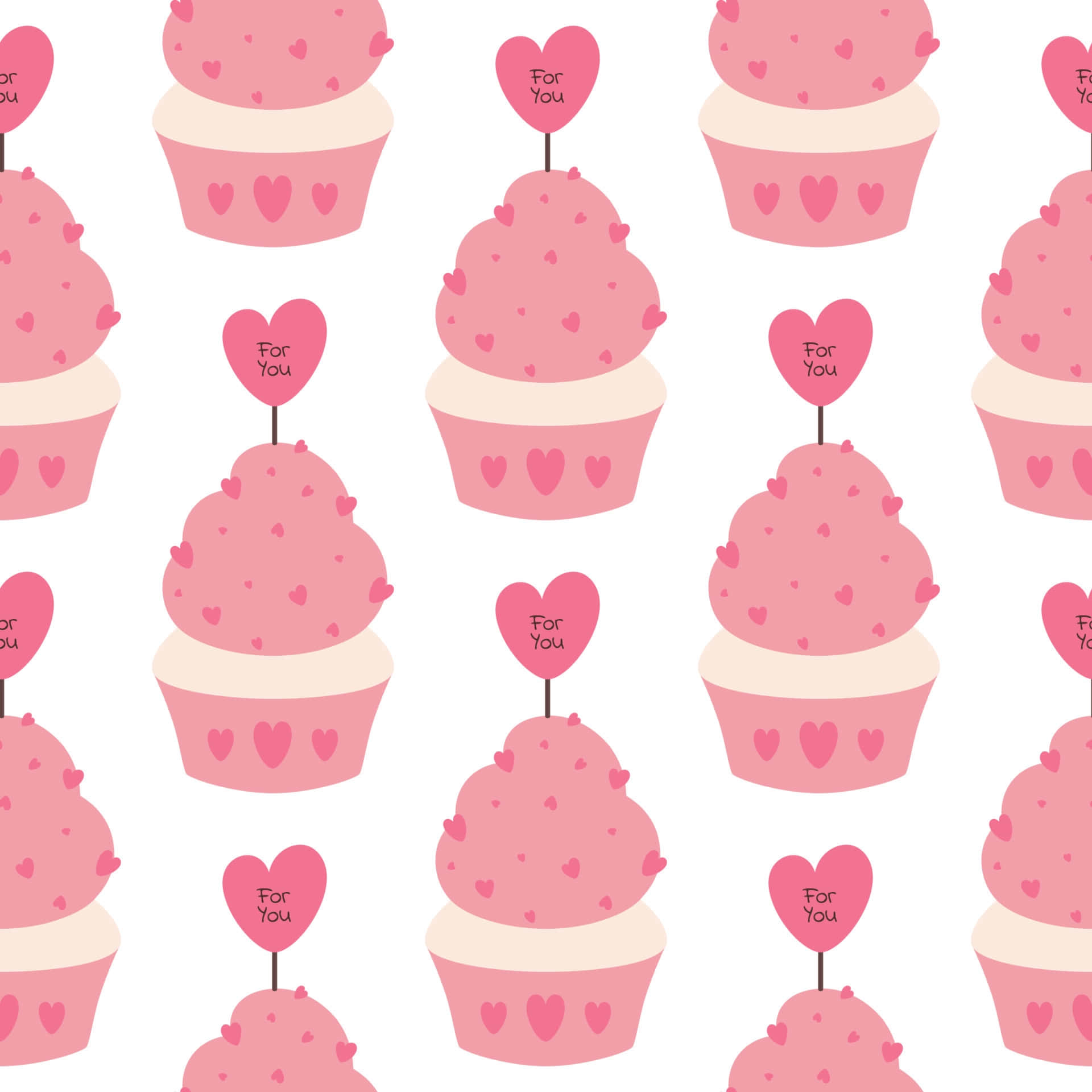 Delicious Pink Cupcakes Perfectly Arranged Wallpaper