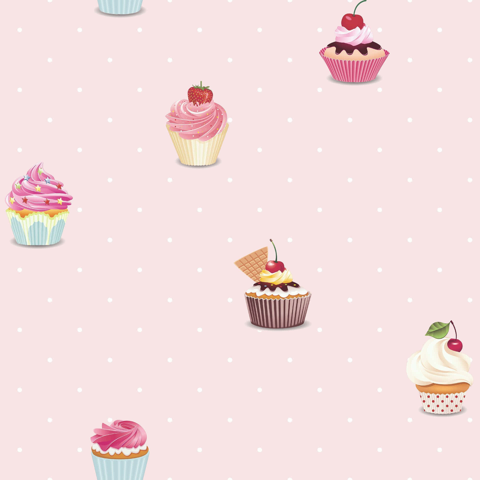 Sweet Treat - Pink Cupcakes Wallpaper