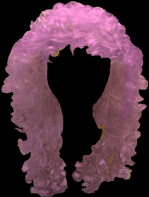 Pink Curly Wig Silhouette PNG