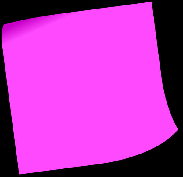 Pink Curved Sticky Note PNG
