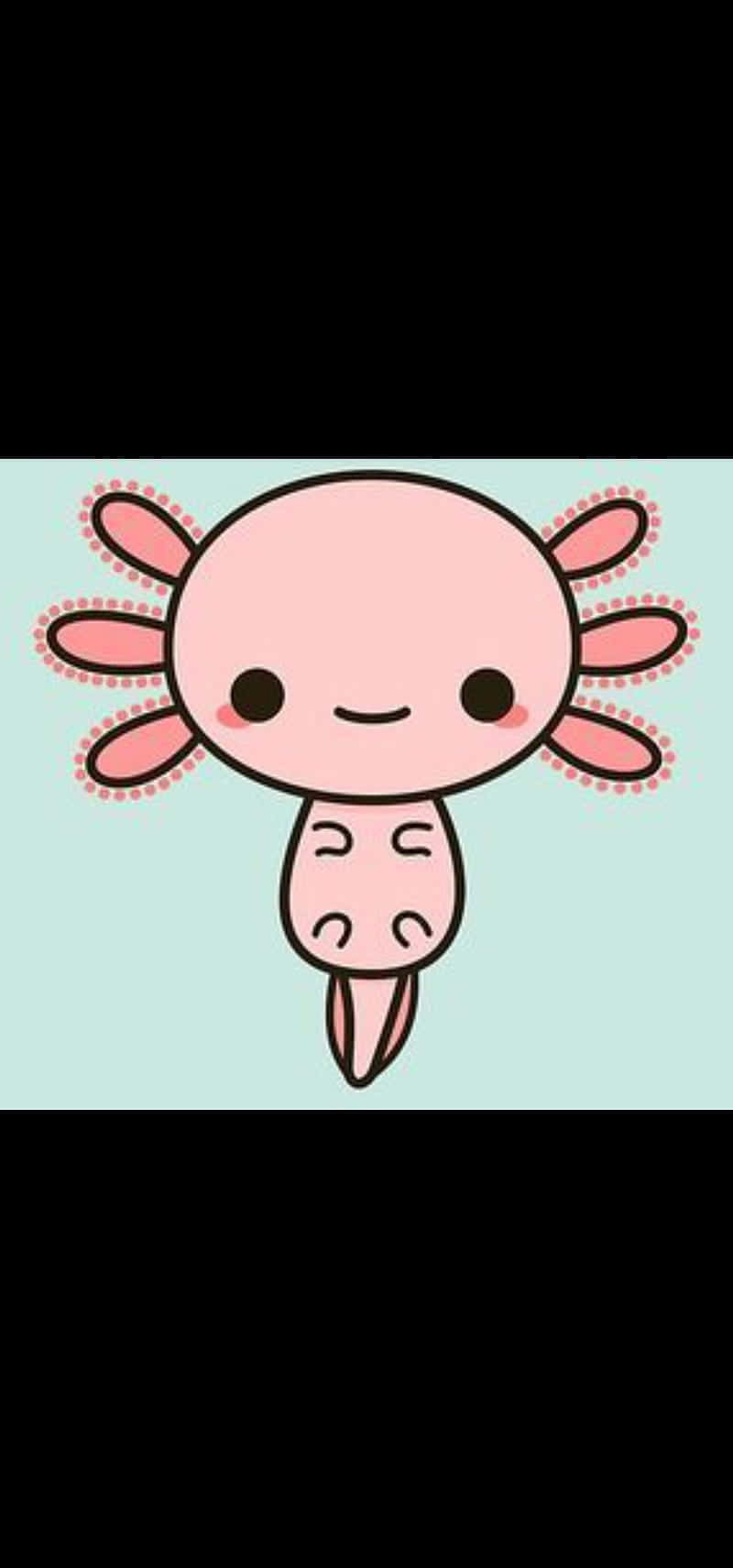 Pink Cute Axolotl Digital Illustration Wallpaper