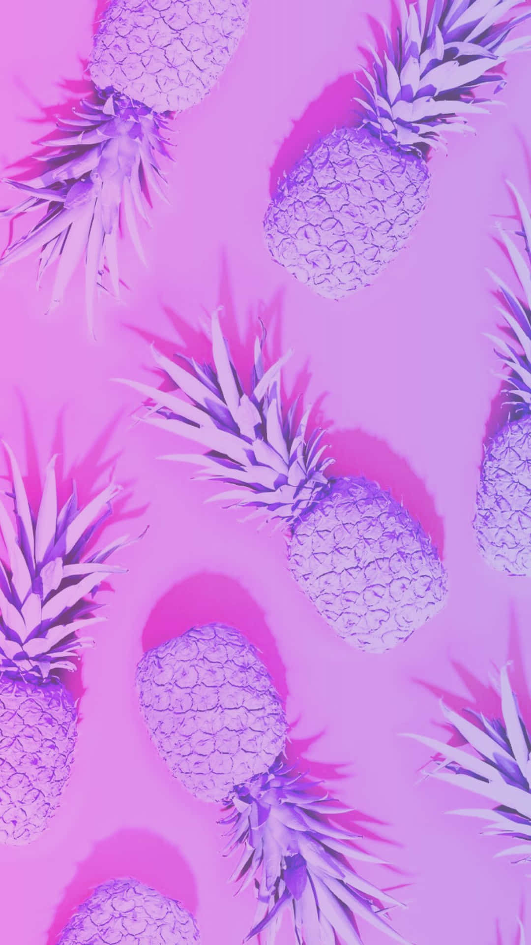 Pink kærlig lilla æstetisk ananas tapet Wallpaper