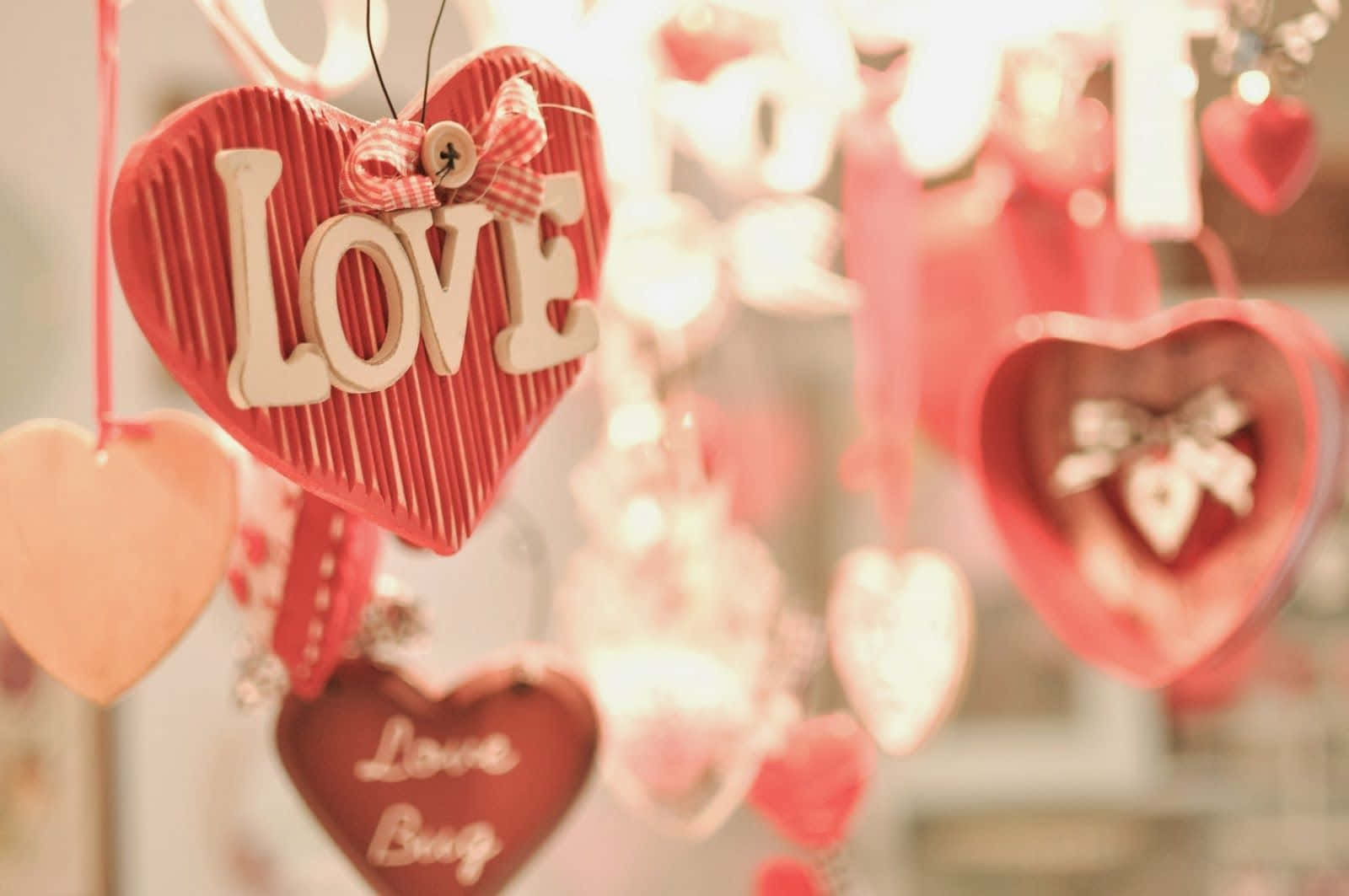 Bannerrosa De Corazón Tierno Para El Día De San Valentín Fondo de pantalla
