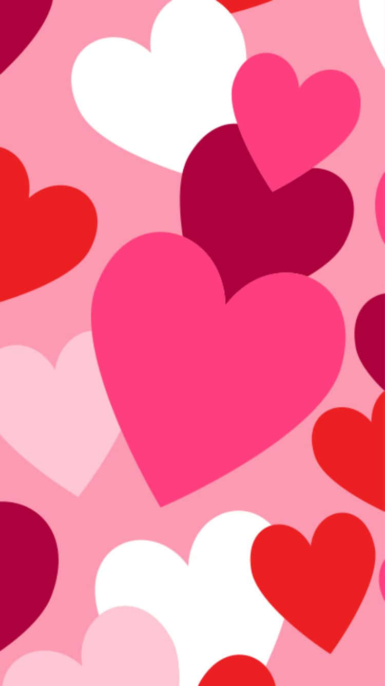 Pink søde Valentinsdag Hjerter Vector Art Wallpaper