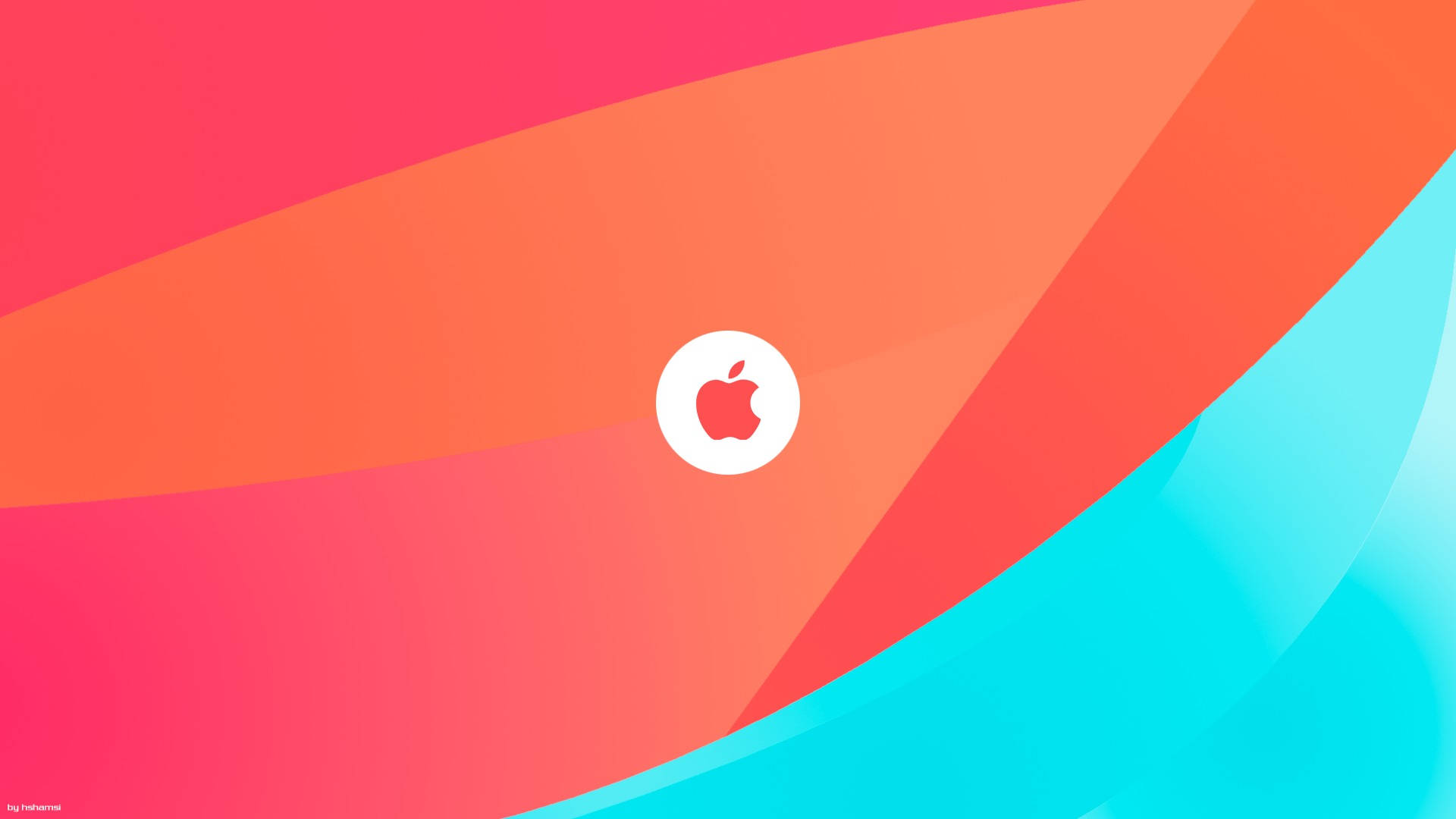 Brand New Apple Logo with Pink and Cyan Gradients Wallpaper