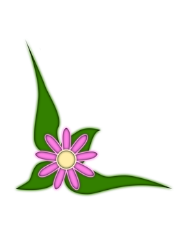 Pink Daisy Green Leaf Vector PNG