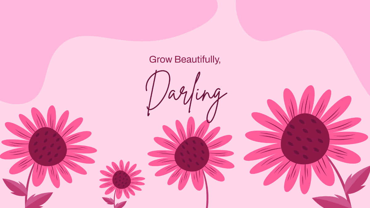 Pink Daisy Inspirational Quote Background Wallpaper
