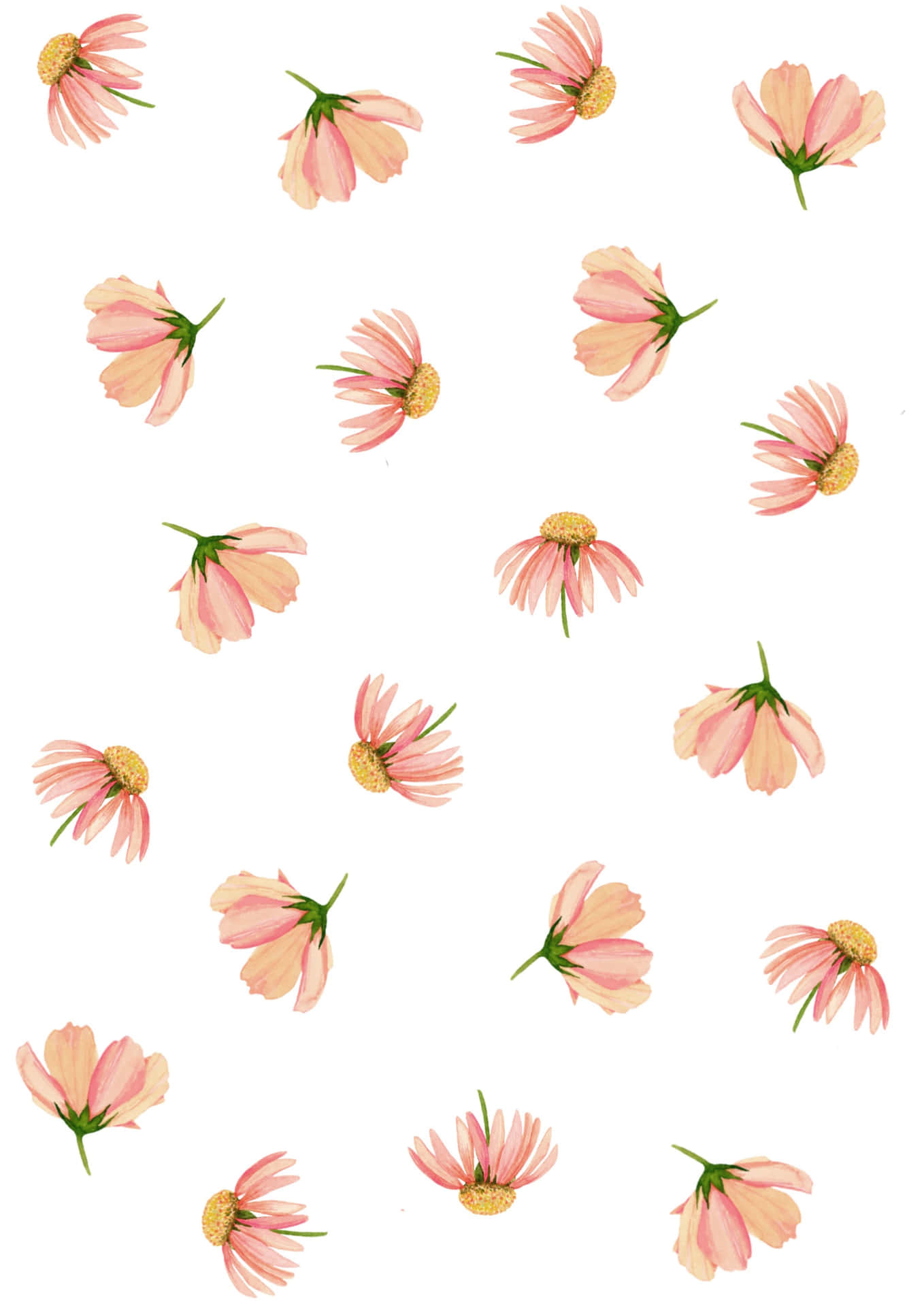 Pink Daisy Pattern Lock Screen Wallpaper