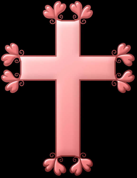 Pink Decorative Cross PNG
