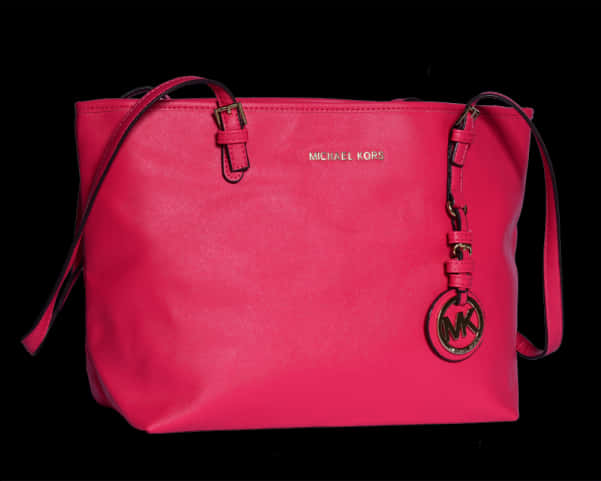 Pink Designer Handbag Black Background PNG