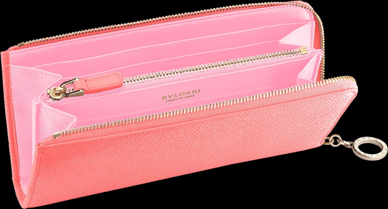 Pink Designer Walletwith Zippers PNG
