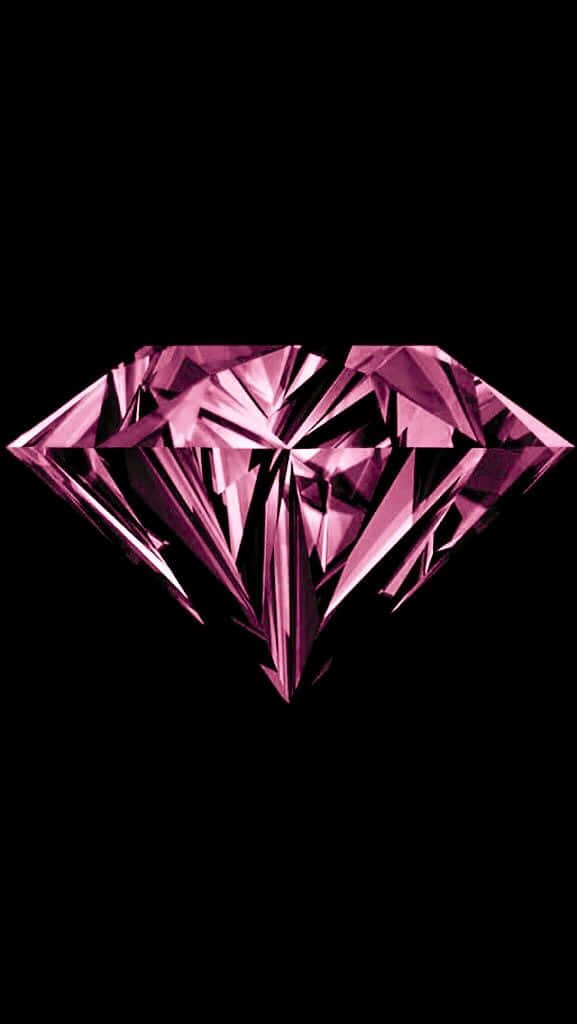 A Pink Diamond On A Black Background