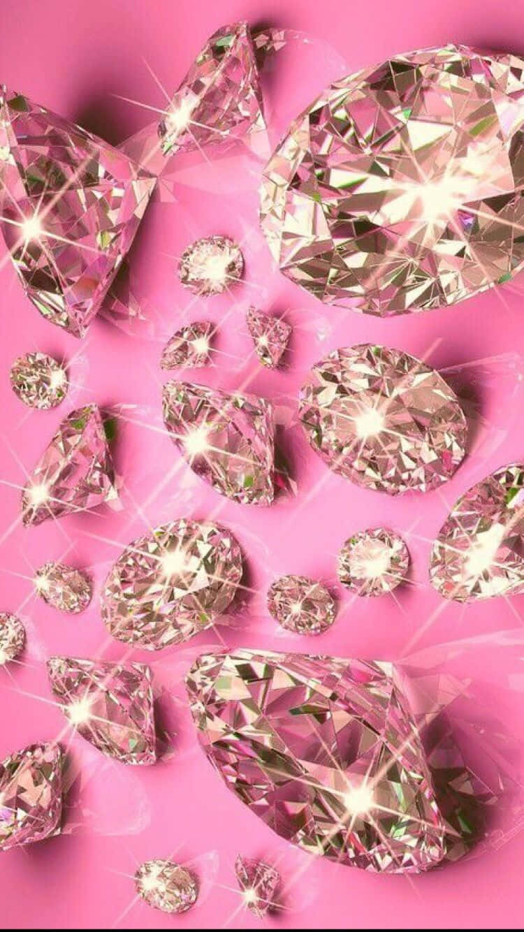Sparkling Pink Diamond on Soft Lightly-Colored Background