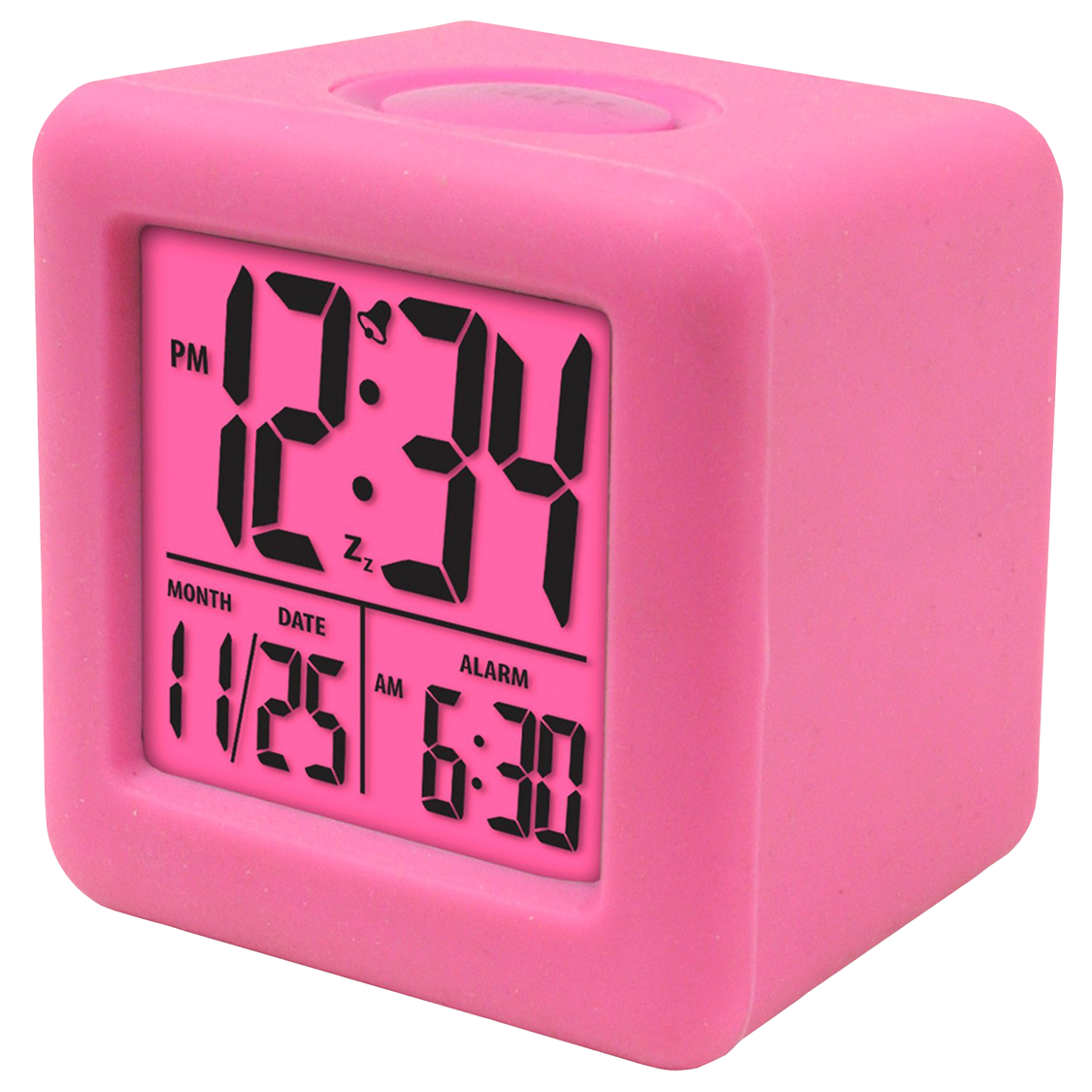 Pink Digital Alarm Clock PNG