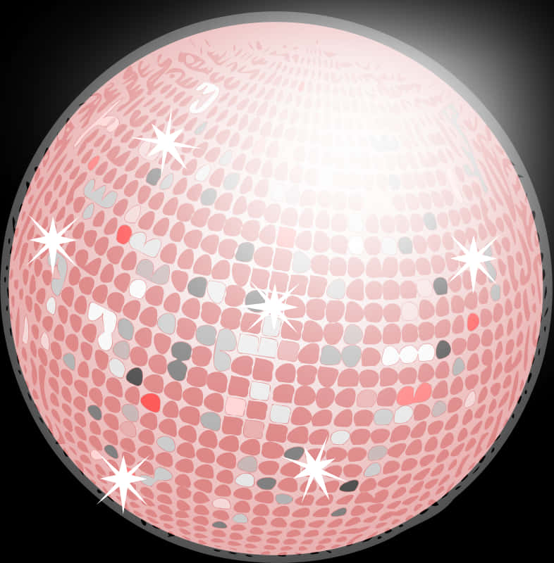 Pink Disco Ball Glittering Lights PNG