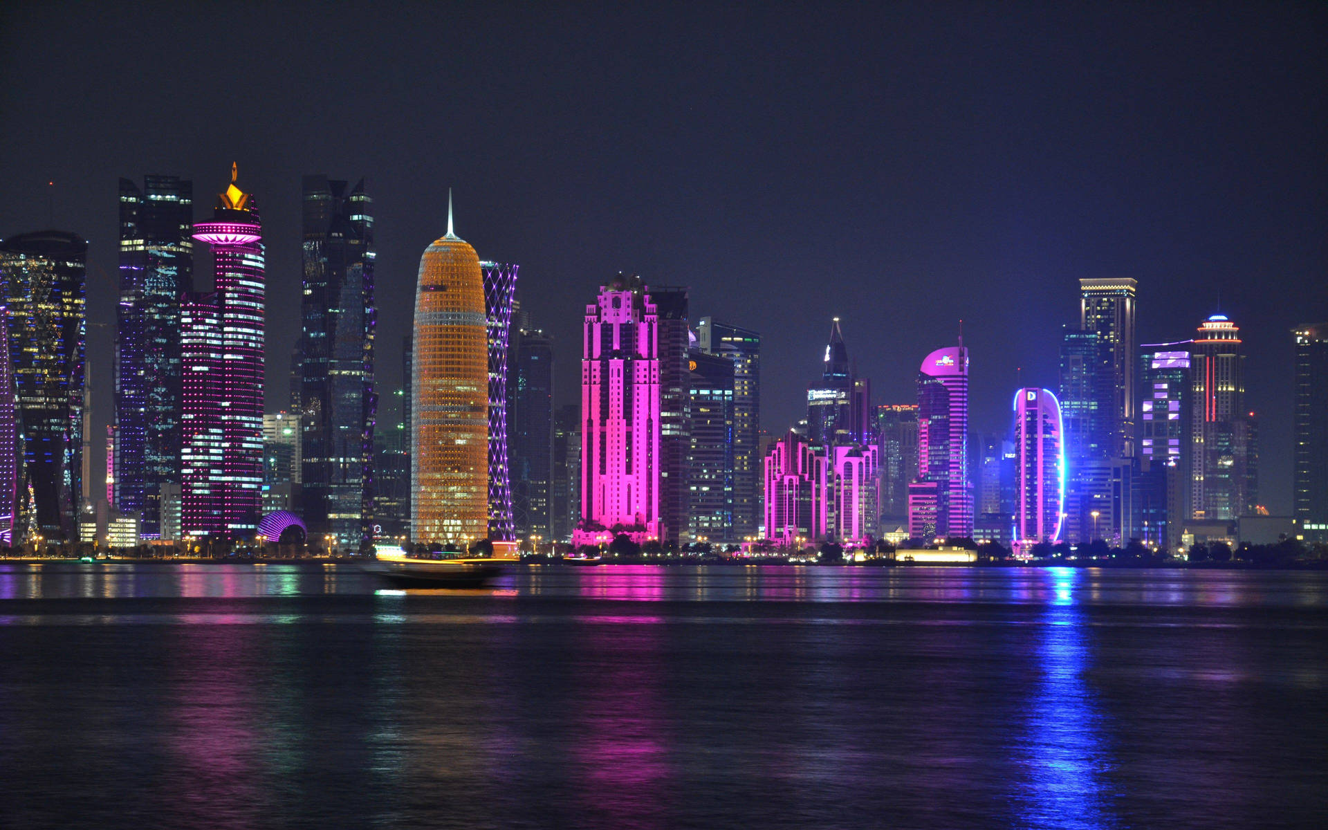 Ciudadde Doha En Rosa Fondo de pantalla