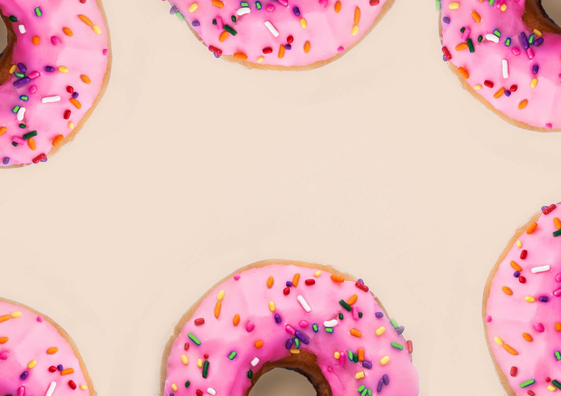 Pink Donuts Border Wallpaper
