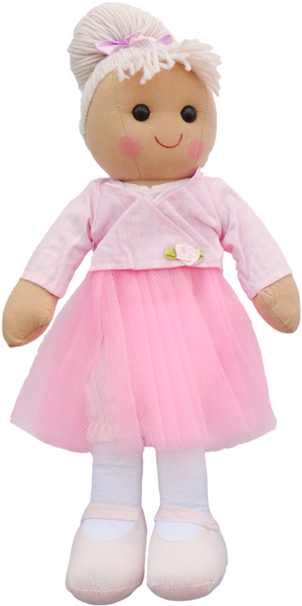 Pink Dressed Plush Doll PNG