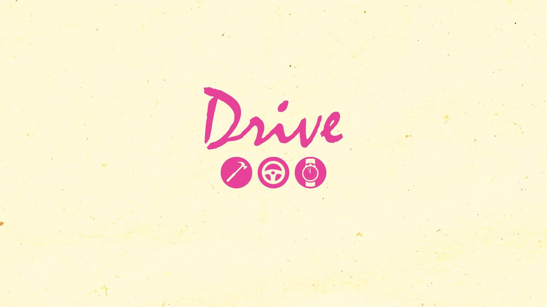 Pink Drive Logo Yellow Background Wallpaper