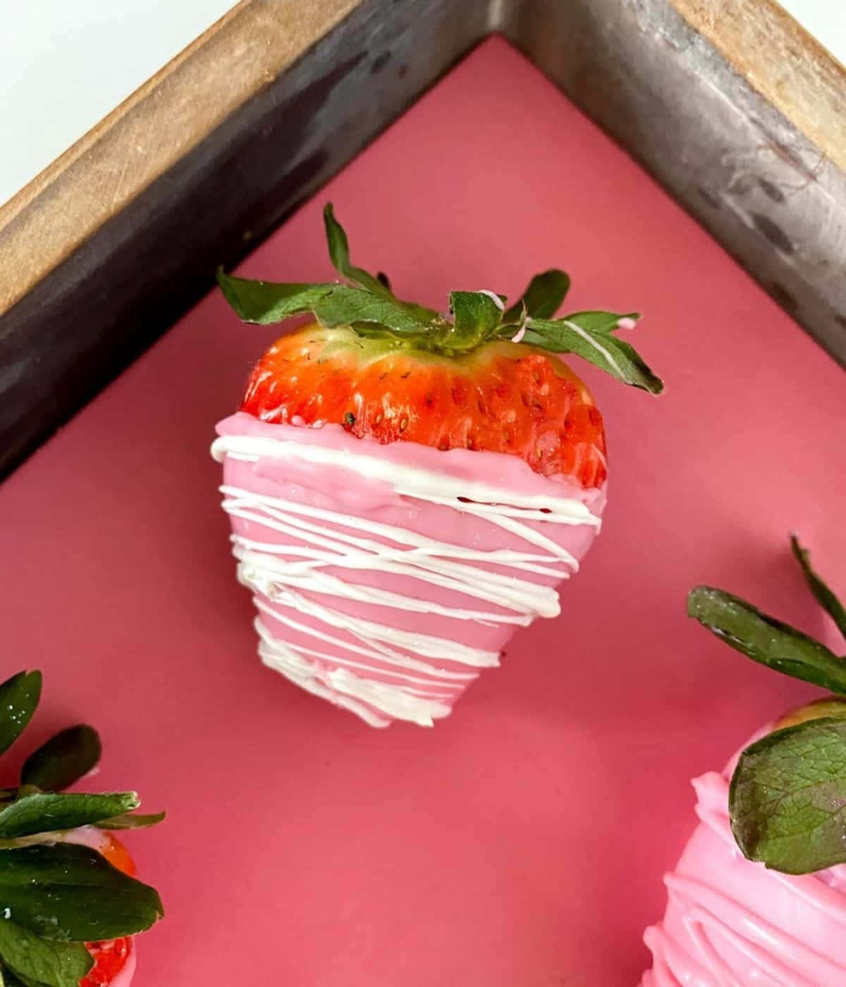 Pink Drizzled Strawberry Treat Wallpaper