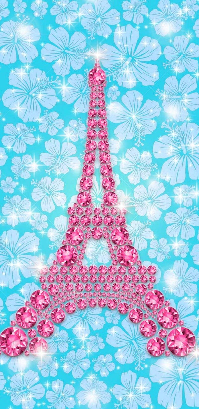 Pink Eiffel Tower Glitter Wallpaper
