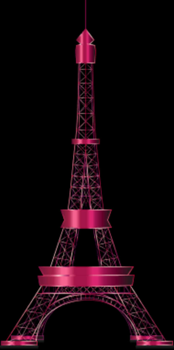 Pink Eiffel Tower Graphic PNG