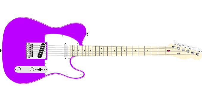 Pink Electric Guitar Illustration PNG
