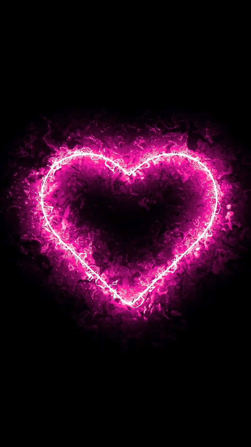 Pink Electric Heart Pfp Wallpaper