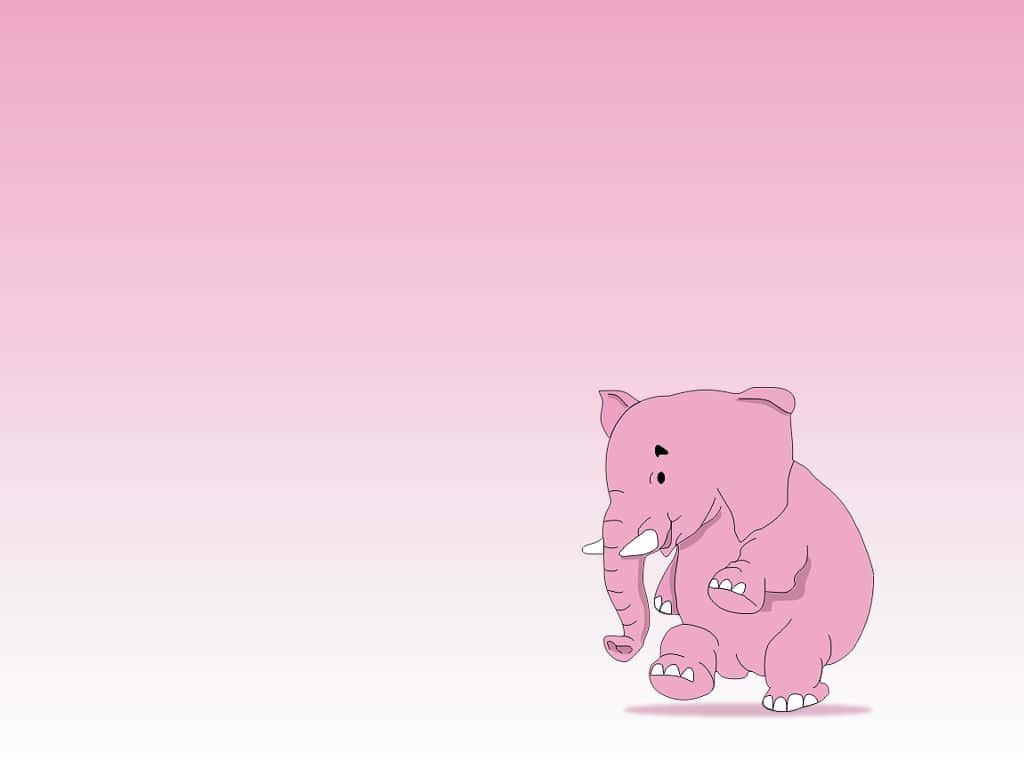 Pink Elephant in a Surreal Setting Wallpaper