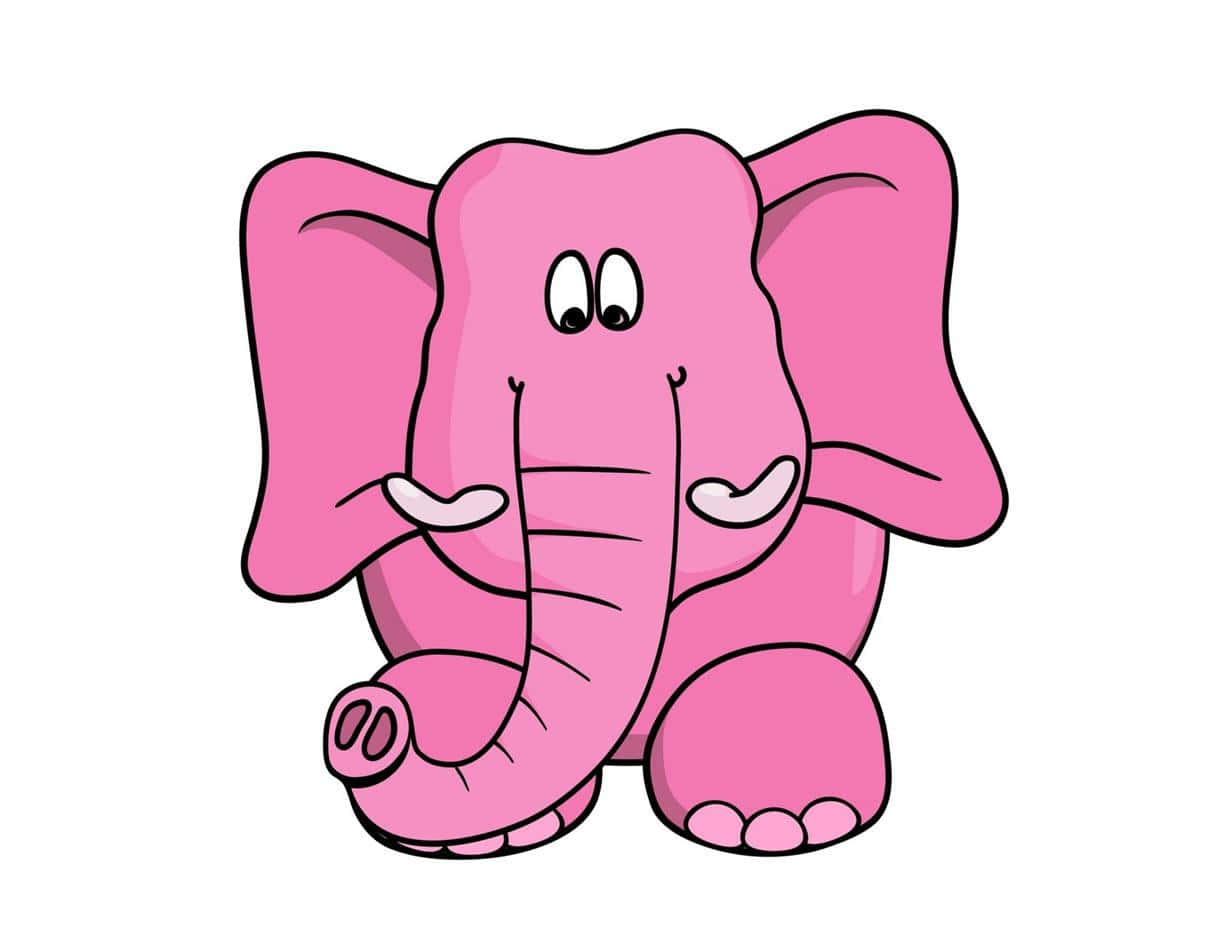 Majestic Pink Elephant in a Magical Forest Wallpaper