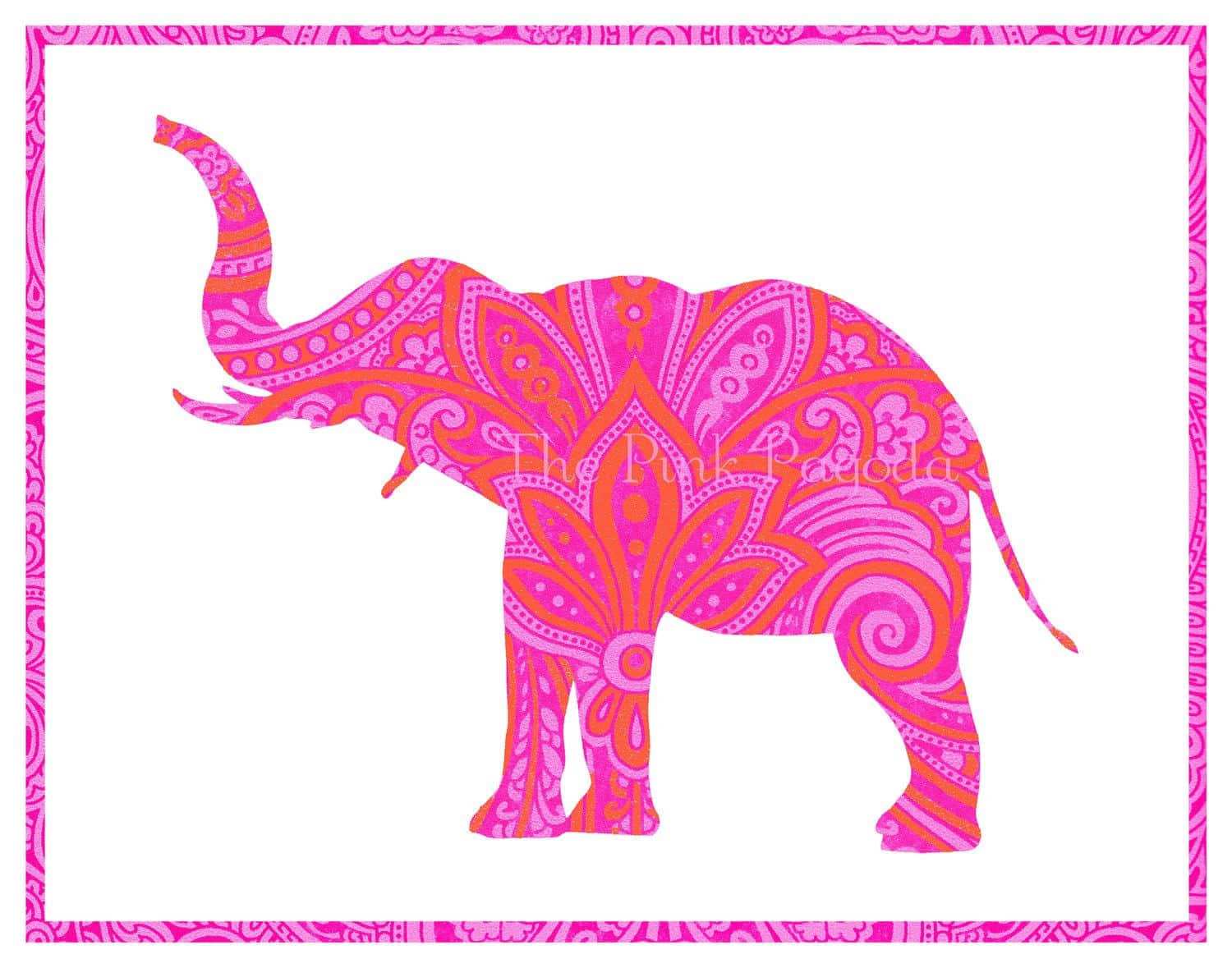 A vibrant and artistic representation of a Pink Elephant Wallpaper